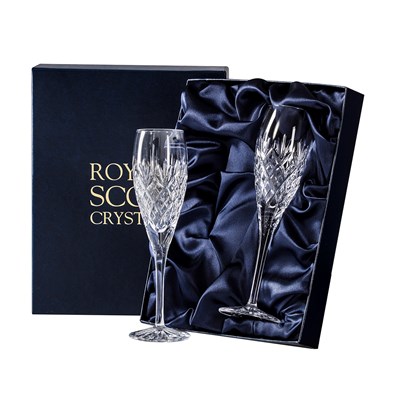 2 Royal Scot Presentation Boxed Edinburgh Champagne Flutes